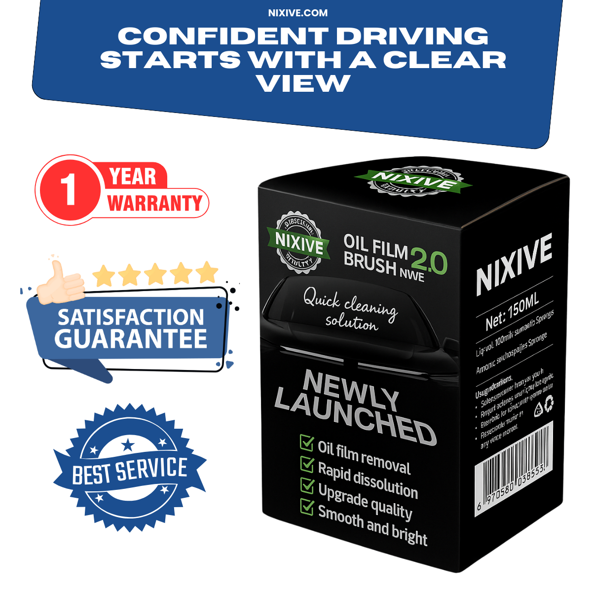 Oil Film 2.0 - Clear glass for safe rides