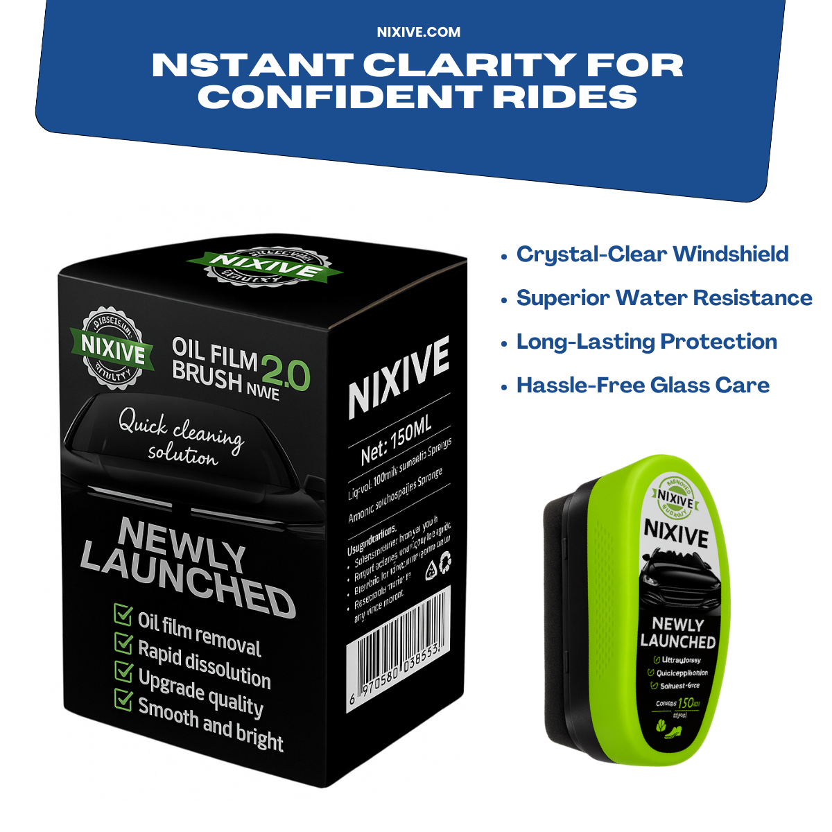 Oil Film 2.0 - Clear glass for safe rides