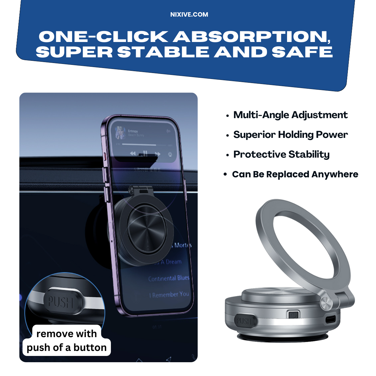 Clip Auto Per Telefono Supporto Smartphone Auto Girevole 360° - Clip Da Cruscotto Universale Per Tutte Le Auto Supporto Cellulare Auto Nero Clip Auto Per Telefono Supporto Smartphone Auto Girevole 360° - Clip Da Cruscotto Universale Per Tutte Le Auto Supporto Cellulare Auto Nero